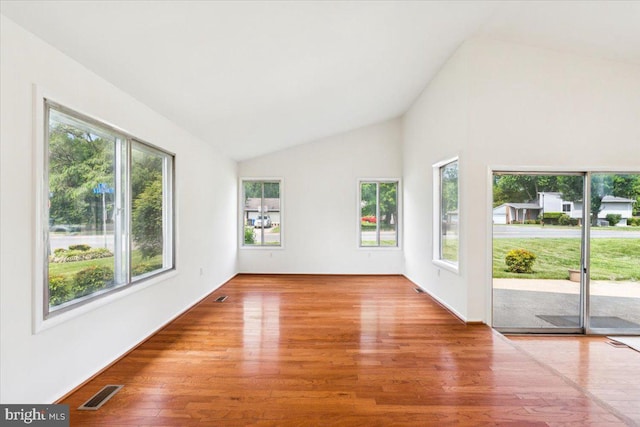 167 S Fox Rd, Sterling, VA 20164 - spare room featuring plenty of natural light, wood finished floors, and high vaulted ceiling
