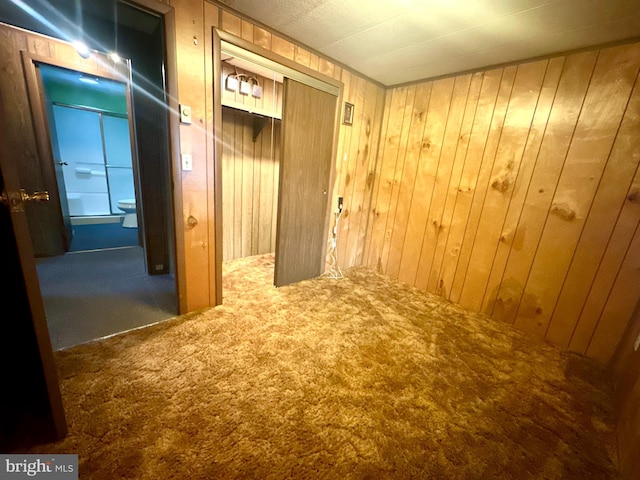 1609 Powell Ave, Hyde, PA 16843 - empty room featuring carpet floors and wood walls