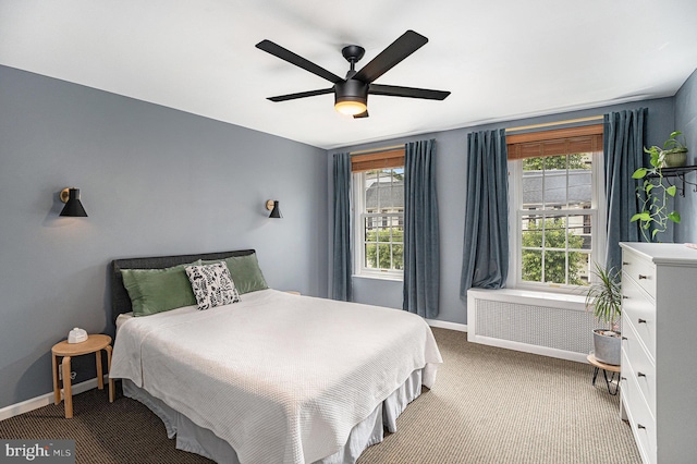 126 Ford St, Conshohocken, PA 19428 - carpeted bedroom with baseboards and ceiling fan