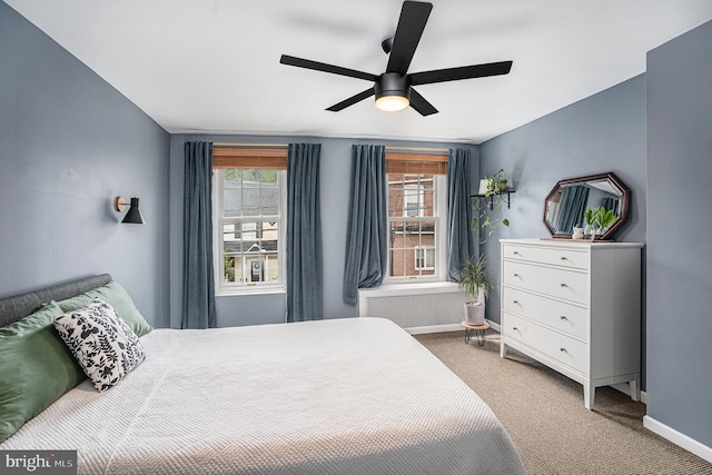 126 Ford St, Conshohocken, PA 19428 - carpeted bedroom featuring baseboards and ceiling fan