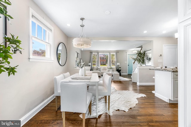 10510 Vincent Rd, White Marsh, MD 21162 - dining space with dark wood-style flooring and recessed lighting