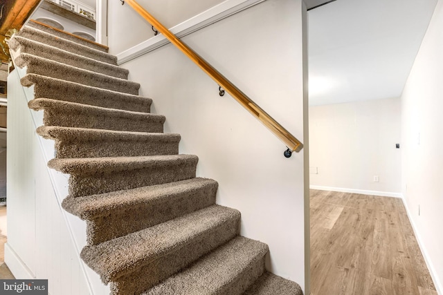 10510 Vincent Rd, White Marsh, MD 21162 - stairway with wood finished floors and baseboards