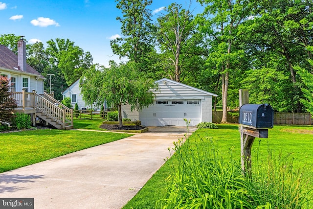 10510 Vincent Rd, White Marsh, MD 21162 - view of yard featuring a garage and stairs