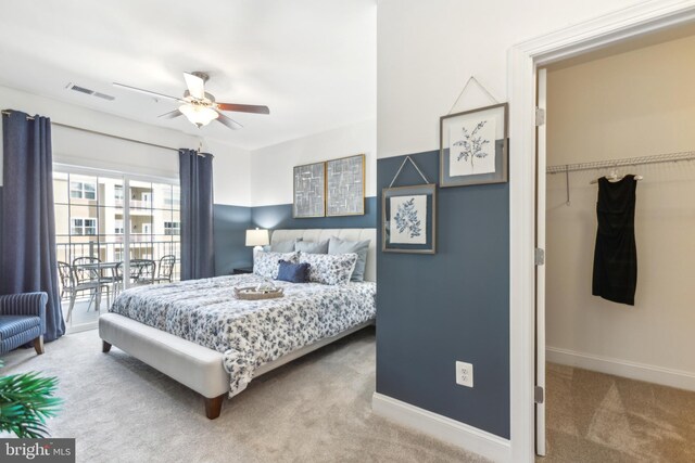 406-203 Bold Ruler Ct, Havre De Grace, MD 21078 - bedroom with carpet flooring, a spacious closet, access to exterior, baseboards, and a closet