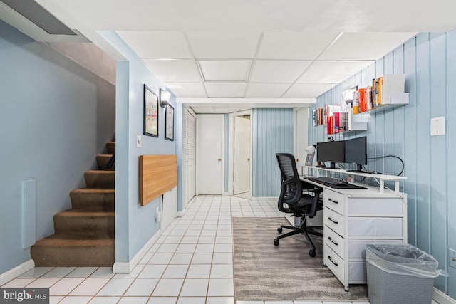 3311 Cameron Mills Rd, Alexandria, VA 22302 - office area with light tile patterned floors and baseboards