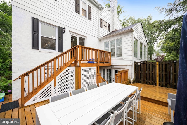 3311 Cameron Mills Rd, Alexandria, VA 22302 - wooden deck with outdoor dining area