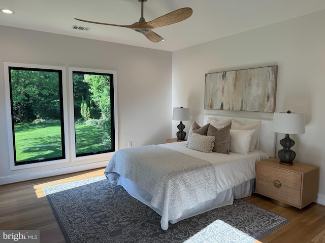1324 Kingston Ave, Alexandria, VA 22302 - bedroom featuring wood finished floors, a ceiling fan, recessed lighting, and baseboards