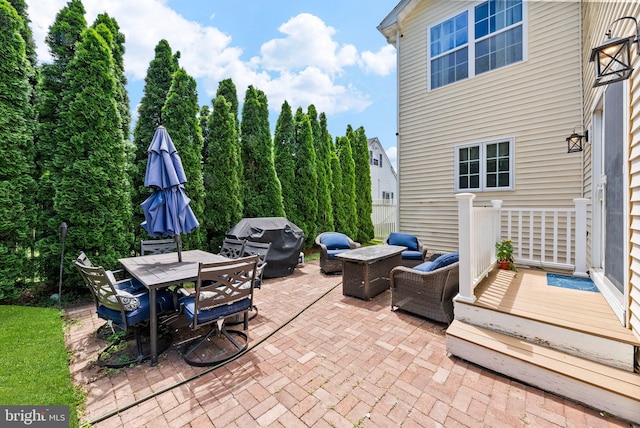143 Oak St, Bridgewater, NJ 08807 - view of patio / terrace with outdoor dining area, an outdoor hangout area, grilling area, and a wooden deck