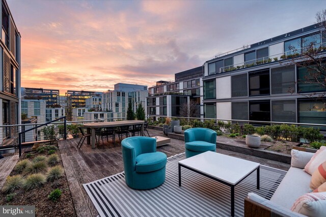 925 H St NW Unit 810, Washington, DC 20001 - deck at dusk featuring outdoor dining area and a patio