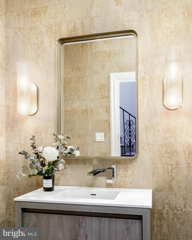 1914 35th St NW, Washington, DC 20007 - bathroom featuring tile walls and vanity