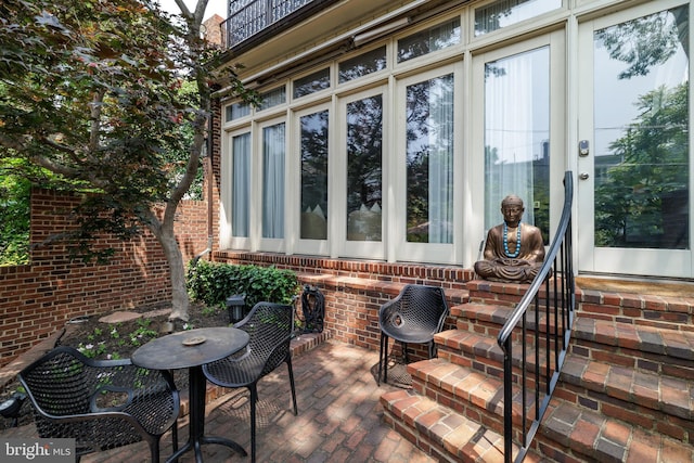 1914 35th St NW, Washington, DC 20007 - wooden terrace with french doors and a patio
