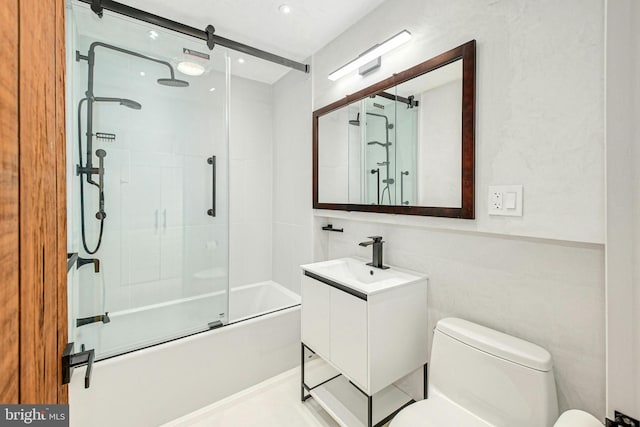820 Spring Hill Rd, Riegelsville, PA 18077 - bathroom featuring toilet, enclosed tub / shower combo, and vanity