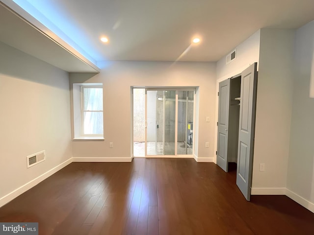 1337 N Franklin St, Philadelphia, PA 19122 - spare room featuring baseboards, dark wood-type flooring, and recessed lighting