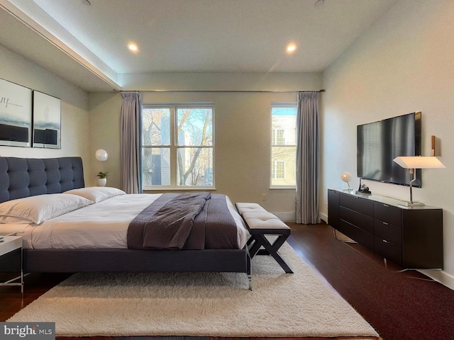 1337 N Franklin St, Philadelphia, PA 19122 - bedroom with dark wood finished floors, baseboards, and recessed lighting