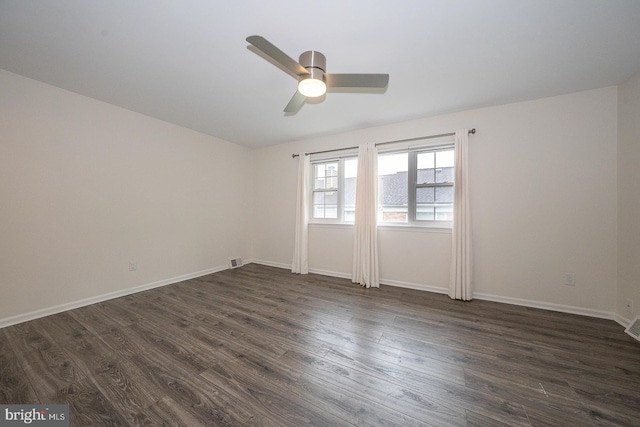 1380 Putnam Blvd Unit 4, Wallingford, PA 19086 - empty room featuring dark wood-style flooring, ceiling fan, and baseboards