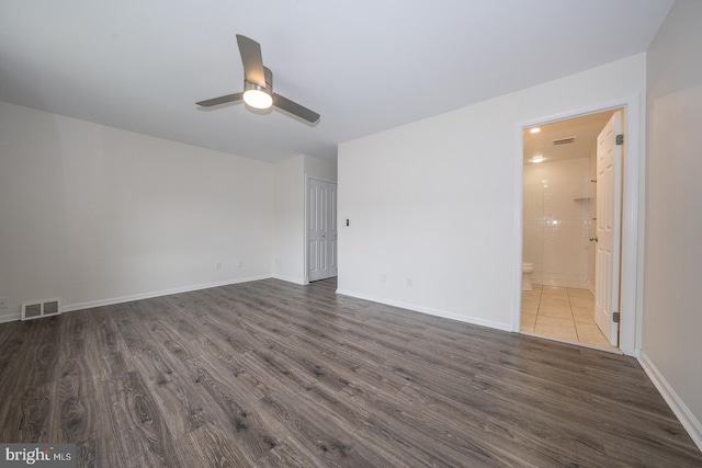 1380 Putnam Blvd Unit 4, Wallingford, PA 19086 - unfurnished room with dark wood-style floors, a ceiling fan, and baseboards