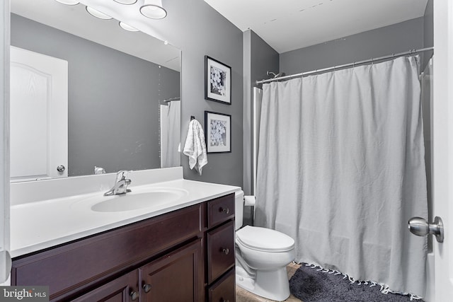 318 Windsor Rd, Mullica Hill, NJ 08062 - full bathroom featuring vanity, toilet, and a shower with shower curtain