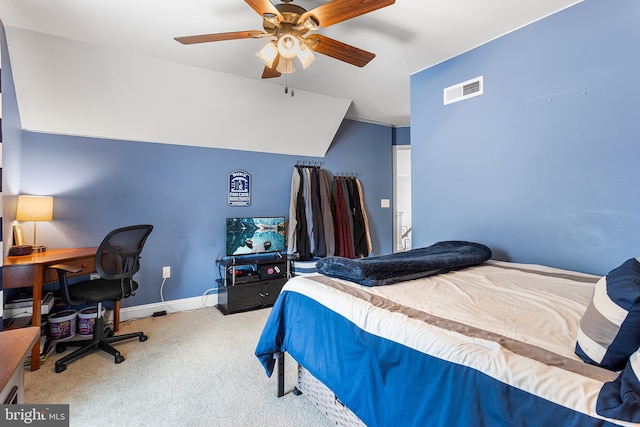 318 Windsor Rd, Mullica Hill, NJ 08062 - carpeted bedroom with baseboards, an office area, and a ceiling fan