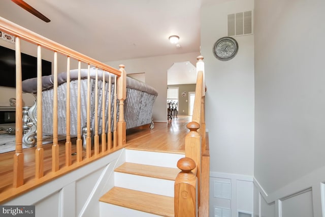 3627 Singleton Ter, Frederick, MD 21704 - stairway featuring wood finished floors