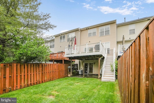 3627 Singleton Ter, Frederick, MD 21704 - rear view of house featuring stairway, a deck, and cooling unit