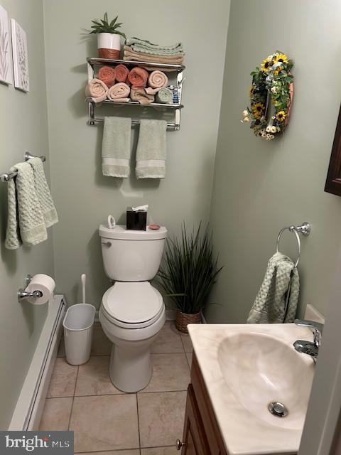 1469 Cathys Ln, North Wales, PA 19454 - half bath with vanity and tile patterned flooring