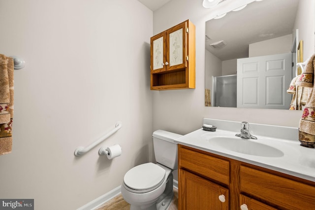 1541 Foresman Dr Unit 125, Pottstown, PA 19464 - full bathroom featuring vanity, toilet, an enclosed shower, and baseboards