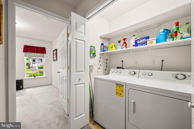 1541 Foresman Dr Unit 125, Pottstown, PA 19464 - washroom with washing machine and clothes dryer, light carpet, and baseboards