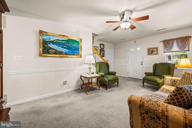 1541 Foresman Dr Unit 125, Pottstown, PA 19464 - carpeted living room with ceiling fan and baseboards