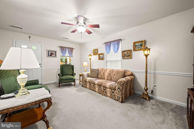 1541 Foresman Dr Unit 125, Pottstown, PA 19464 - living area with a ceiling fan, carpet, and baseboards