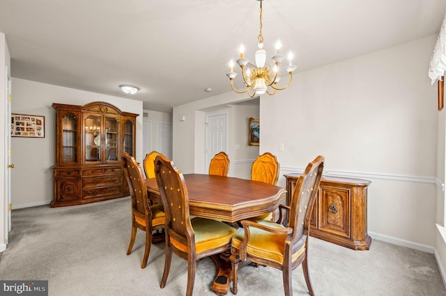 1541 Foresman Dr Unit 125, Pottstown, PA 19464 - dining area featuring a chandelier, light colored carpet, and baseboards