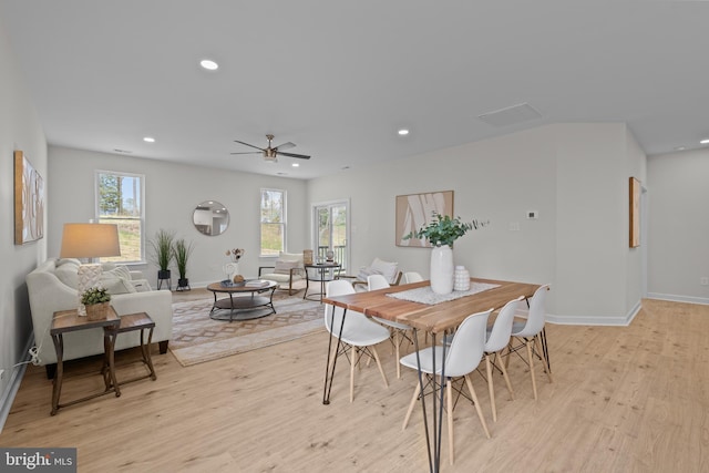 6978 Bray Rd, Hayes, VA 23072 - dining area with light wood-type flooring, healthy amount of natural light, recessed lighting, and baseboards