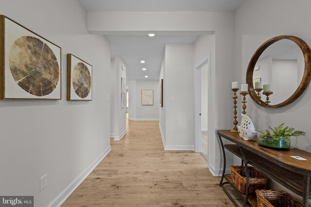 6978 Bray Rd, Hayes, VA 23072 - hall featuring light wood-type flooring, recessed lighting, and baseboards