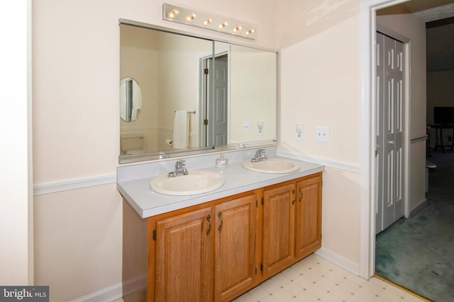 55 Glen Burnie Dr, Sicklerville, NJ 08081 - full bath featuring double vanity and tile patterned floors