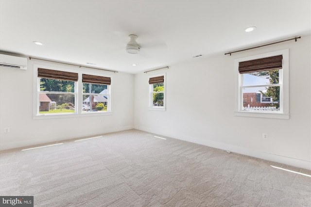 5214 Juliet St, Springfield, VA 22151 - unfurnished room featuring carpet, a wall unit AC, recessed lighting, and a ceiling fan