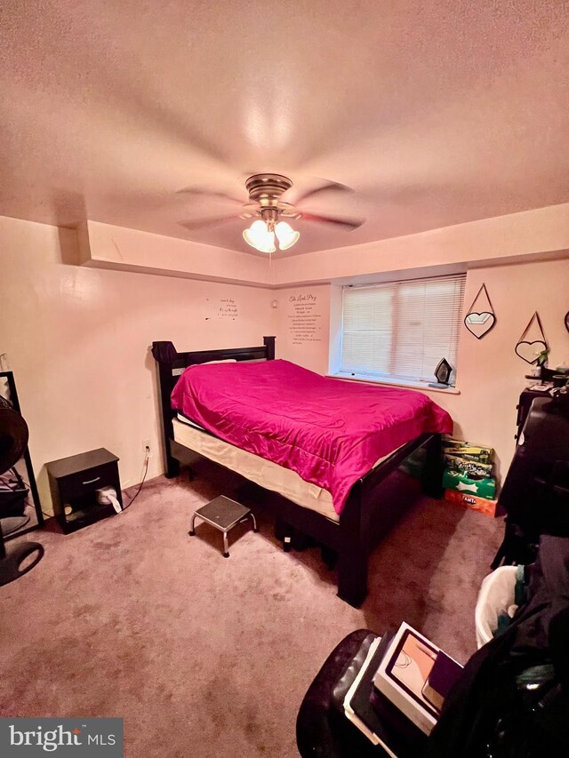 2634 Bowen Rd SE Unit 101, Washington, DC 20020 - carpeted bedroom featuring a textured ceiling and a ceiling fan