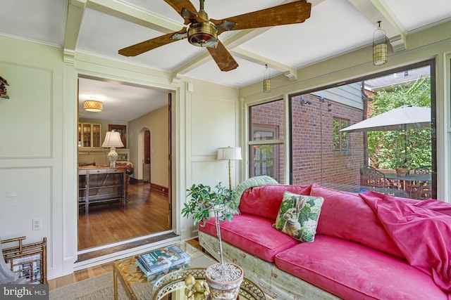 2305 S Inge St S, Arlington, VA 22202 - sunroom with arched walkways and beam ceiling