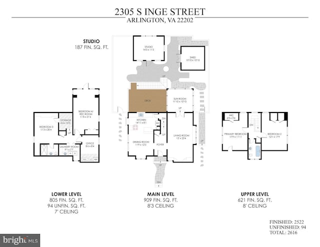 2305 S Inge St S, Arlington, VA 22202 - floor plan / room layout