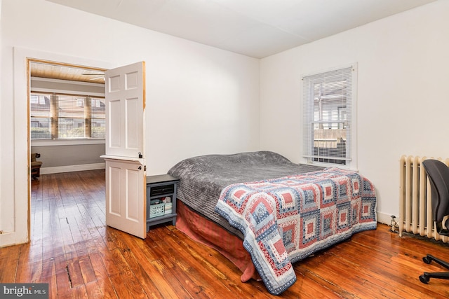 1751 Temple Ave, Lancaster, PA 17603 - bedroom featuring radiator, hardwood / wood-style floors, and baseboards