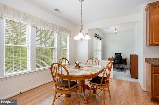 1402 Joppa Forest Dr Unit 7, Joppa, MD 21085 - dining area with light wood-style floors, an office area, baseboards, and a chandelier