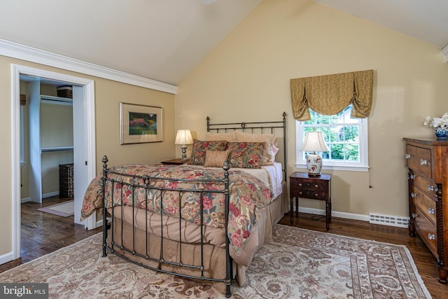 4582 Province Line, Princeton, NJ 08540 - bedroom with wood finished floors, baseboards, and high vaulted ceiling