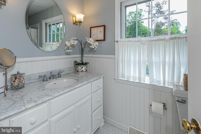 4582 Province Line, Princeton, NJ 08540 - full bathroom featuring vanity and a wainscoted wall