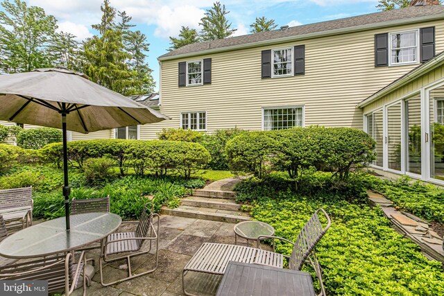 4582 Province Line, Princeton, NJ 08540 - back of property with outdoor dining space and a patio