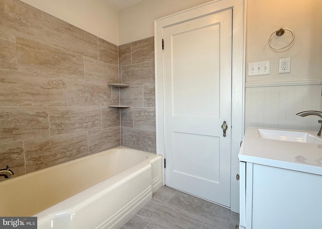 31 W Whitlock Ave, Winchester, VA 22601 - full bath featuring vanity, shower / bath combination, and a wainscoted wall