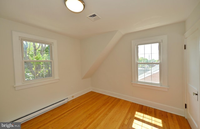 31 W Whitlock Ave, Winchester, VA 22601 - additional living space with a baseboard heating unit, healthy amount of natural light, light wood-style floors, and baseboards
