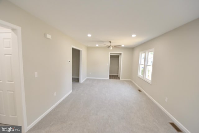 307 4th St, Seaford, DE 19973 - unfurnished room with ceiling fan, recessed lighting, baseboards, and light carpet