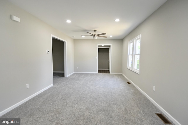307 4th St, Seaford, DE 19973 - empty room with recessed lighting, carpet, baseboards, and a ceiling fan