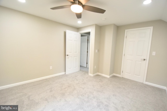 307 4th St, Seaford, DE 19973 - unfurnished bedroom with recessed lighting, carpet floors, baseboards, and a ceiling fan