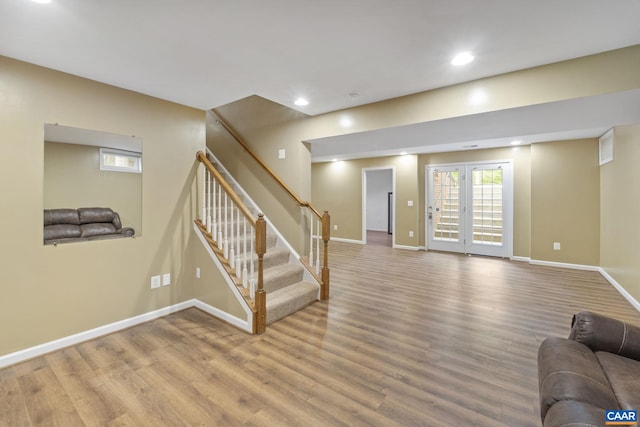 797 Willow Ridge Rd, Troy, VA 22974 - living area with wood finished floors, stairway, and recessed lighting