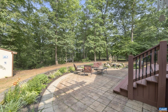 797 Willow Ridge Rd, Troy, VA 22974 - view of patio / terrace featuring stairway