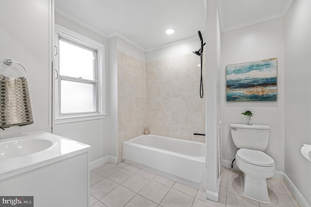 1225 Harper Ave, Woodlyn, PA 19094 - full bathroom with tile patterned flooring, toilet, baseboards, tub / shower combination, and vanity